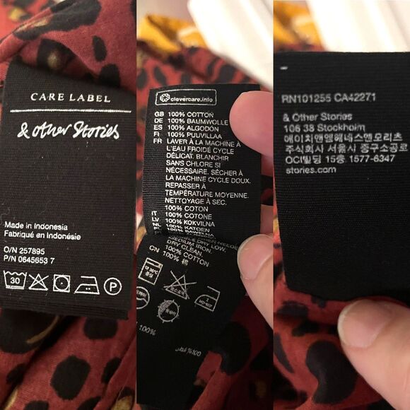 & Other Stories Leopard Blouse Stockholm Atelier Short Sleeve Red Leopard - S/M - Picture 8 of 8